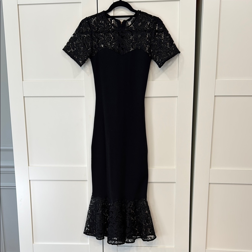 Sachin + Babi Black Lace Midi Dress small new no tags